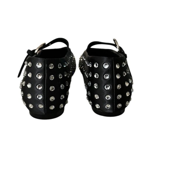 Mary Jane Sparkly Rhinestones Ballet Flats with Buckle Strap Size: 9 1/2 - Picture 5 of 9